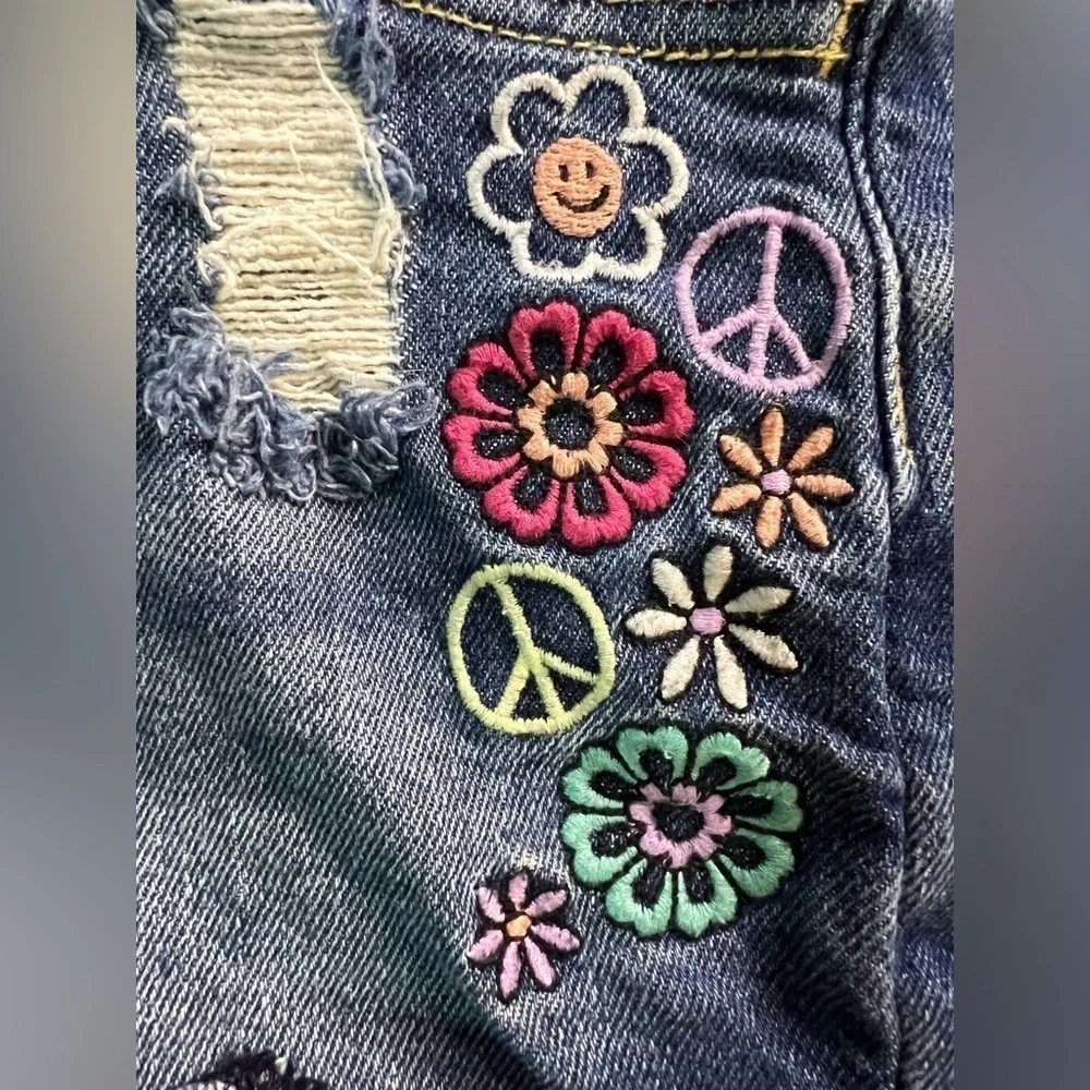 Justice Girls Denim Distressed Shorts